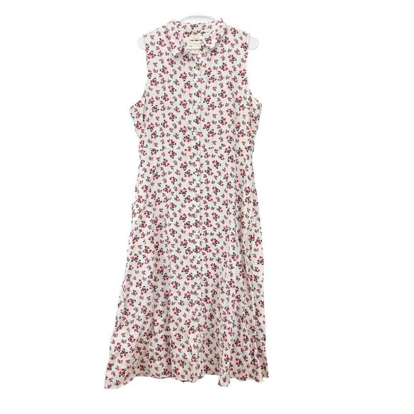Cynthia Rowley Ivory and Crimson Floral Midi Dress - Picture 4 of 7